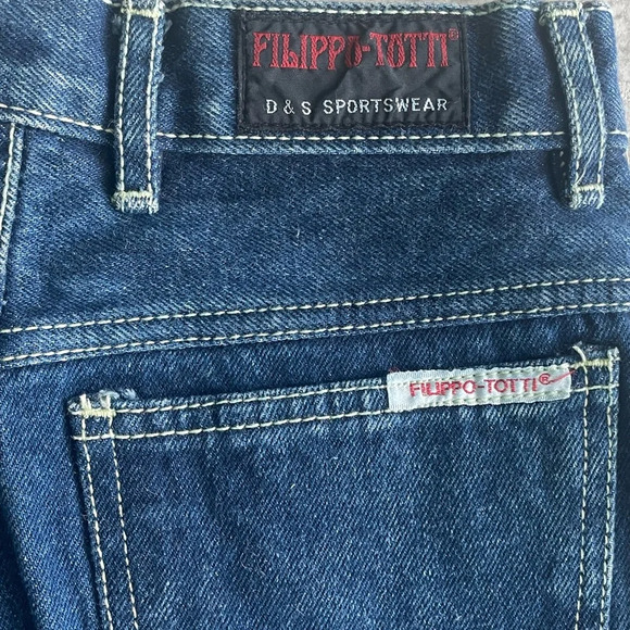 Vintage 80s Filippo Totti High waisted Dark Blue Jeans Size 5 - Picture 6 of 9